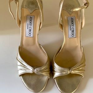 Jimmy Choo gold heels 36.5